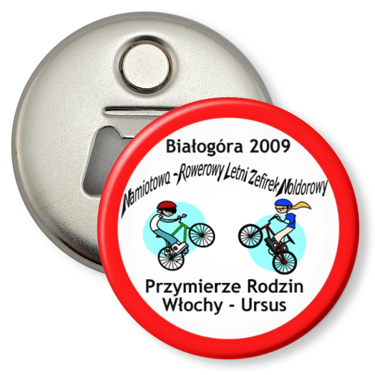 przypinka otwieracz-magnes Białogóra 2009