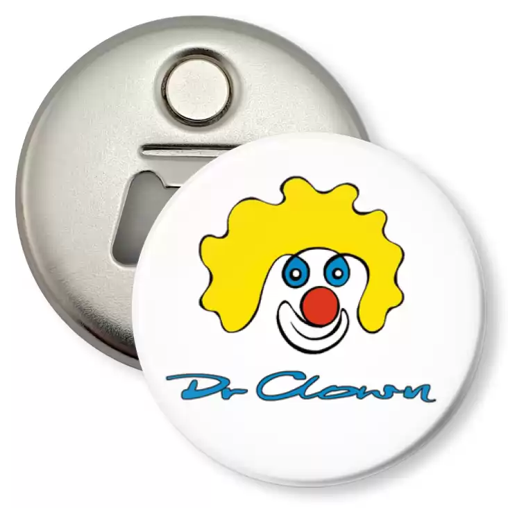 przypinka otwieracz-magnes Dr Clown