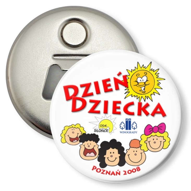 przypinka otwieracz-magnes Dzień Dziecka 2008