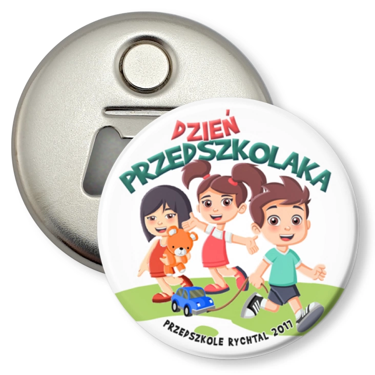 przypinka otwieracz-magnes Dzień Przedszkolaka 2017