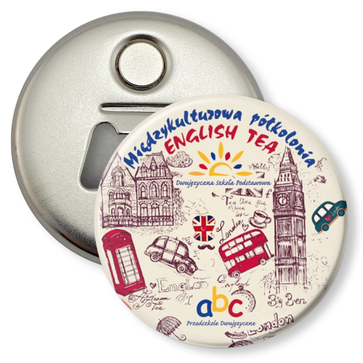 przypinka otwieracz-magnes English Tea