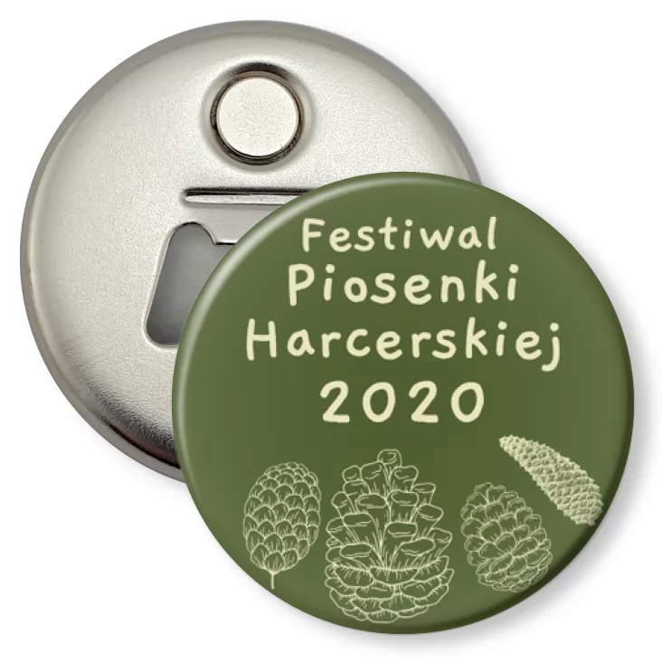 przypinka otwieracz-magnes Festiwal Piosenki Harcerskiej 2020