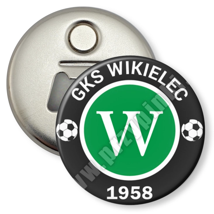 przypinka otwieracz-magnes GKS Wikielec