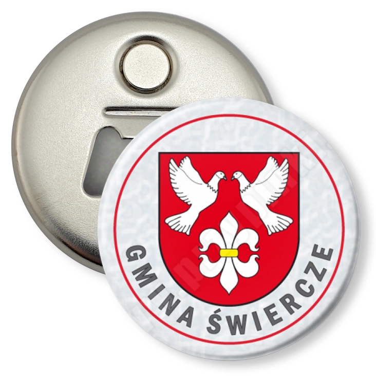 przypinka otwieracz-magnes Gmina Świercze