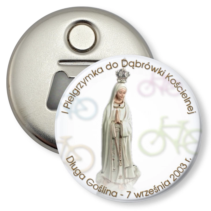 przypinka otwieracz-magnes I Pielgrzymka do Dąbrówki Kościelnej