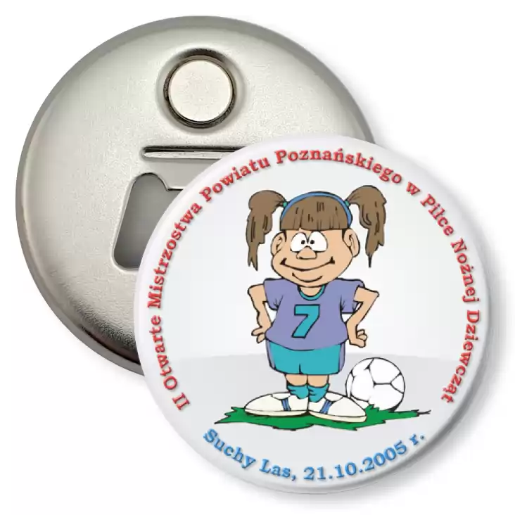 przypinka otwieracz-magnes II Mistrzostwa w Piłce Nożnej Dziewcząt