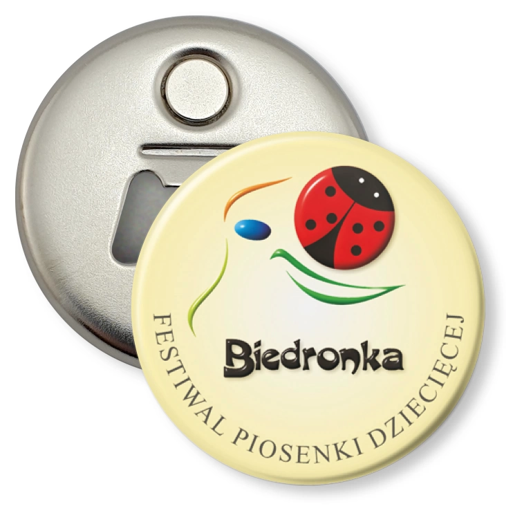 przypinka otwieracz-magnes III Festiwal Piosenki Dziecięcej Biedronka