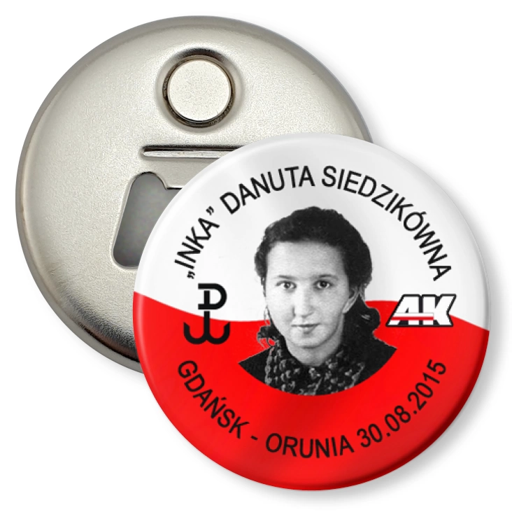przypinka otwieracz-magnes INKA