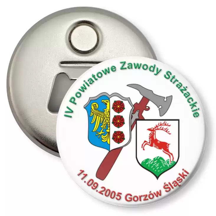 przypinka otwieracz-magnes IV Powiatowe Zawody Strażackie w Gorzowie Śląskim