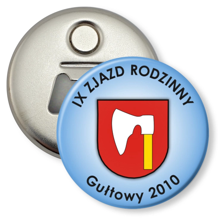 przypinka otwieracz-magnes IX Zjazd Rodzinny - Gułtowy 2010