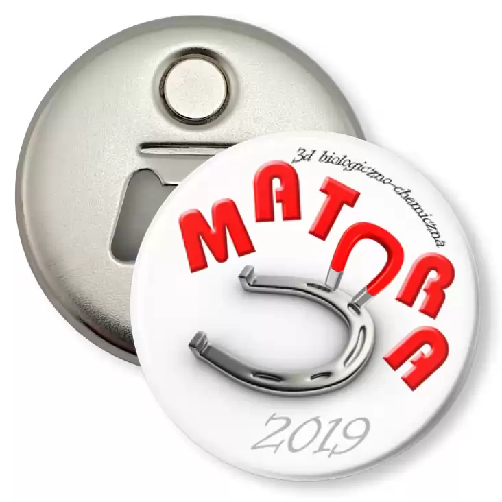 przypinka otwieracz-magnes Matura - 3d