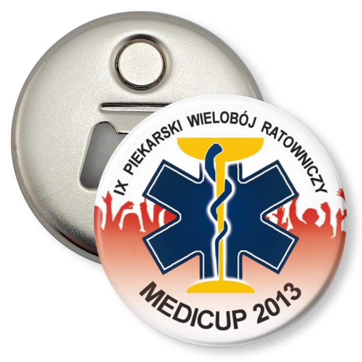 przypinka otwieracz-magnes Medicup 2013