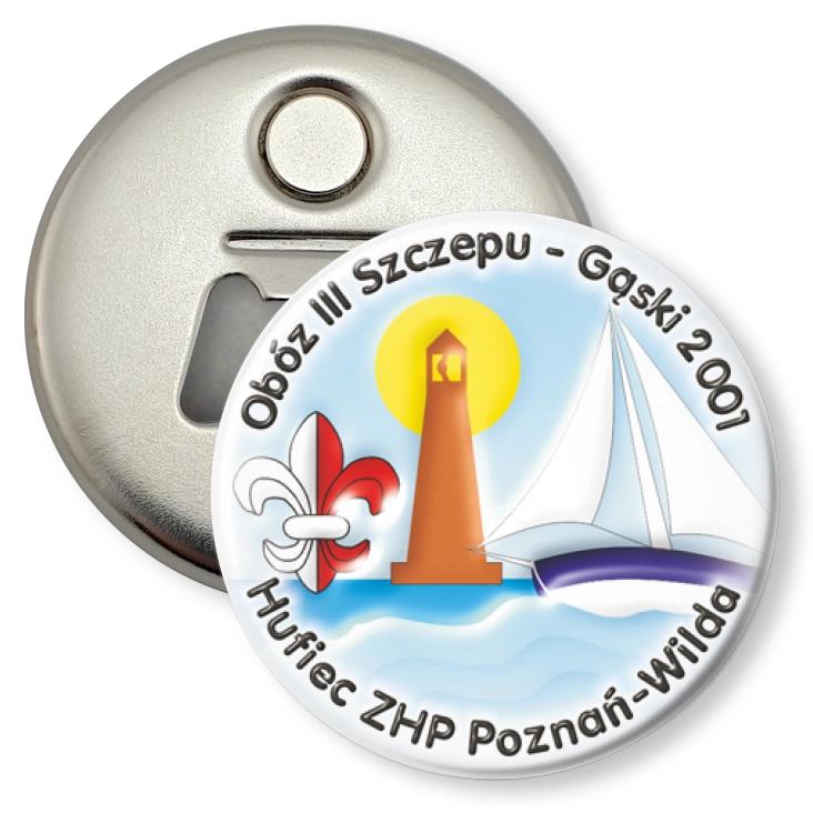 przypinka otwieracz-magnes Obóz III Szczepu - Gąski