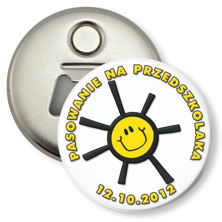 przypinka otwieracz-magnes Pasowanie na przedszkolaka