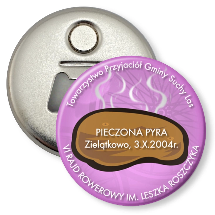 przypinka otwieracz-magnes Pieczona Pyra 2004