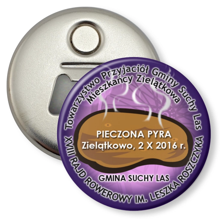 przypinka otwieracz-magnes Pieczona Pyra 2016