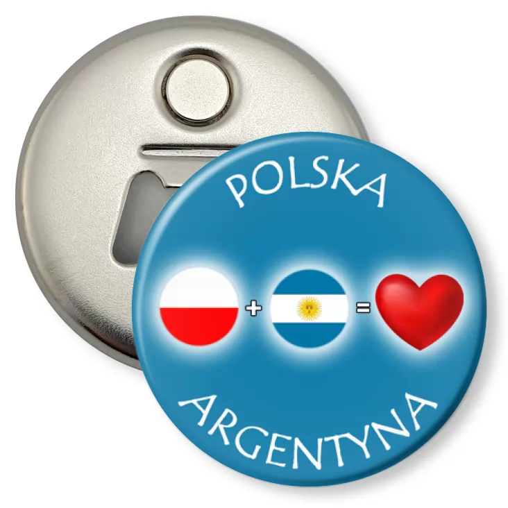 przypinka otwieracz-magnes Polska Argentyna