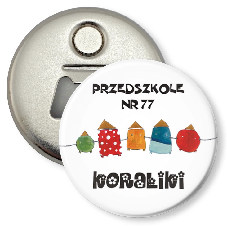przypinka otwieracz-magnes Przedszkole nr 77