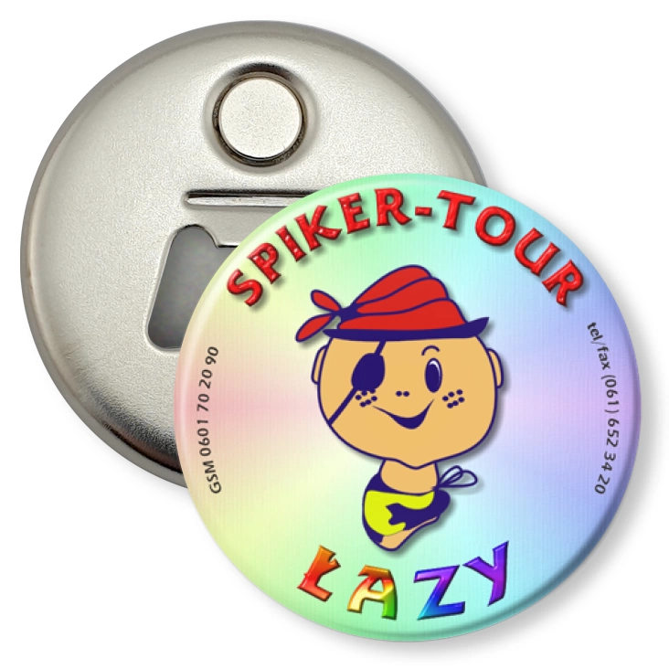 przypinka otwieracz-magnes Spiker-Tour Łazy