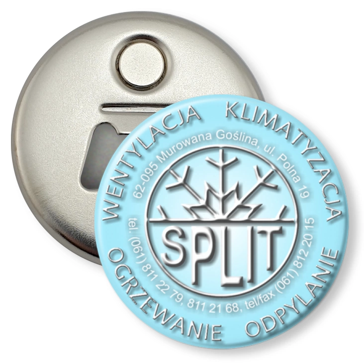 przypinka otwieracz-magnes SPLIT