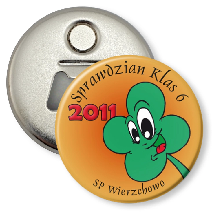 przypinka otwieracz-magnes Sprawdzian klas 6