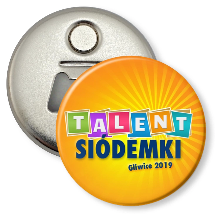 przypinka otwieracz-magnes Talent siódemki