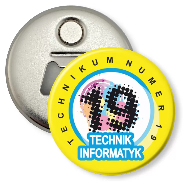 przypinka otwieracz-magnes Technik informatyk