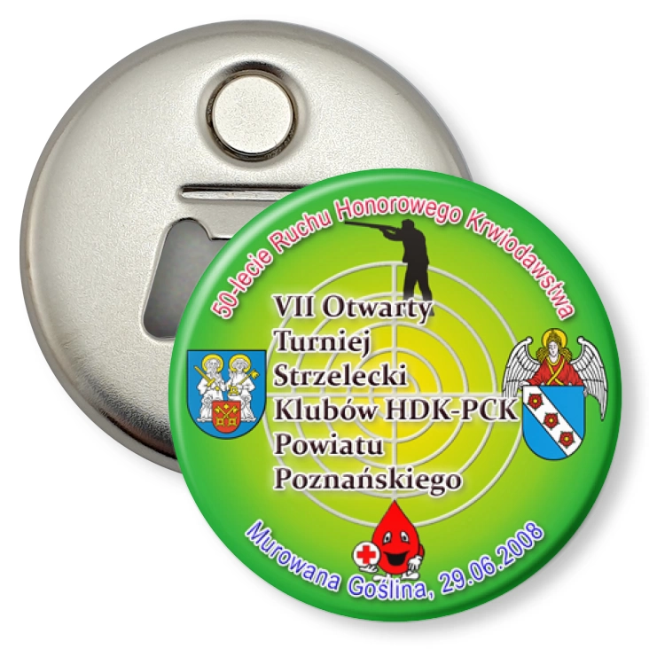 przypinka otwieracz-magnes VII Turniej Strzelecki HDK-PCK