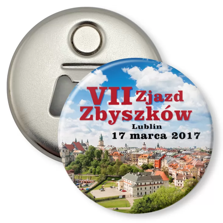 przypinka otwieracz-magnes VII Zjazd Zbyszków