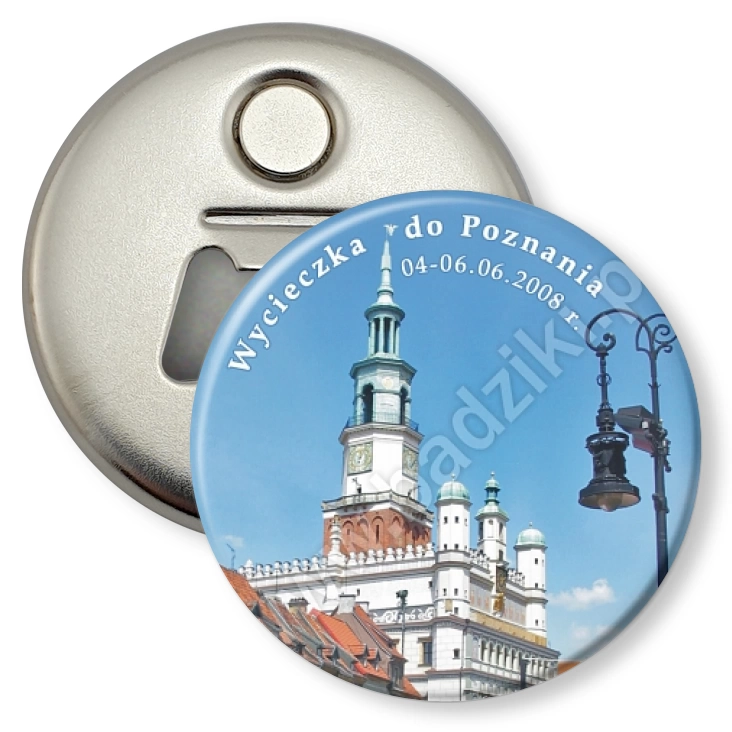 przypinka otwieracz-magnes Wycieczka do Poznania