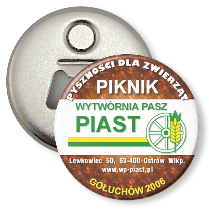 przypinka otwieracz-magnes Wytwórnia pasz Piast