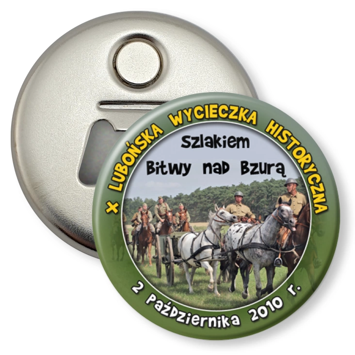 przypinka otwieracz-magnes X Lubońska Wycieczka Historyczna