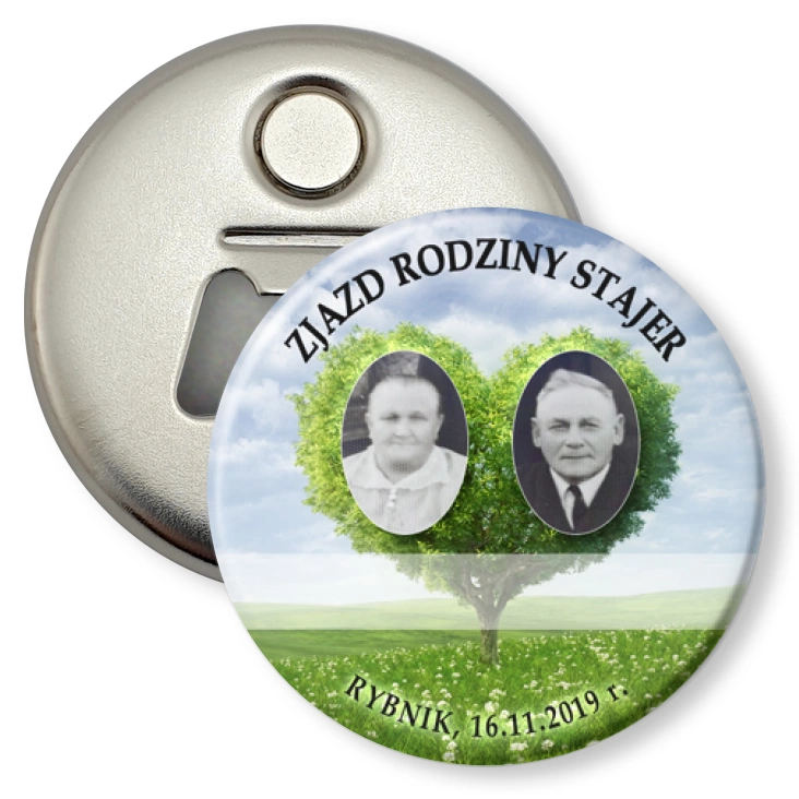 przypinka otwieracz-magnes Zjazd rodziny Stajer