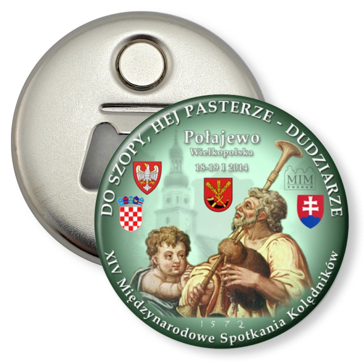 przypinka otwieracz-magnes Dudziarze 2014