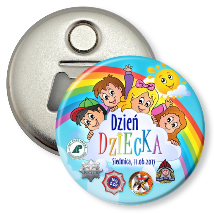 przypinka otwieracz-magnes Dzień Dziecka 2017
