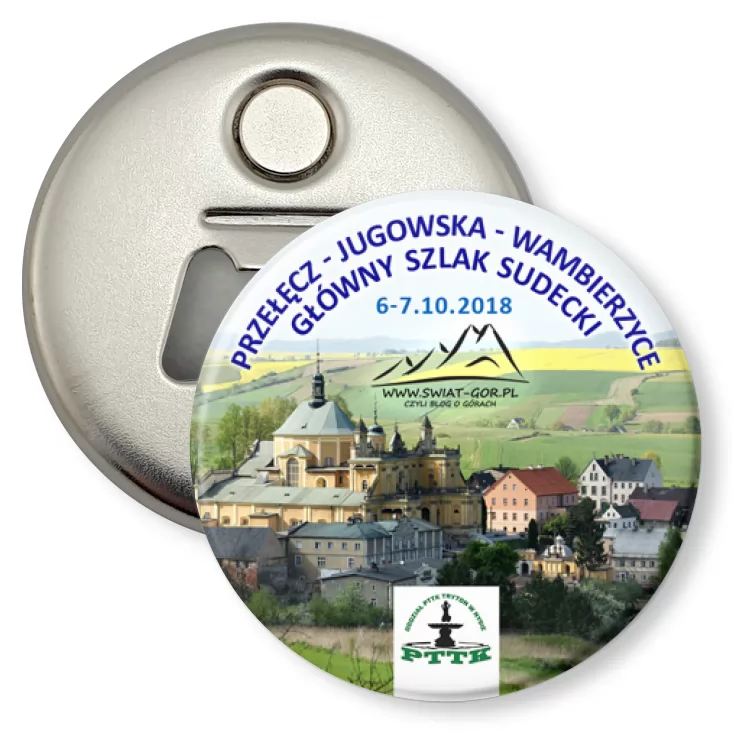 przypinka otwieracz-magnes Główny Szlak Sudecki