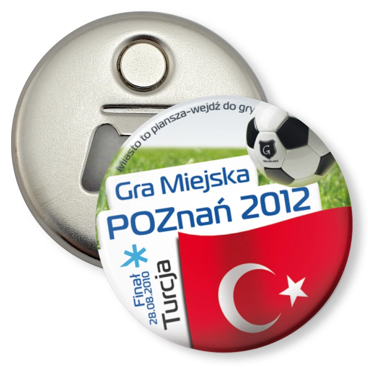 przypinka otwieracz-magnes Gra Miejska - Poznań 2012 - Turcja