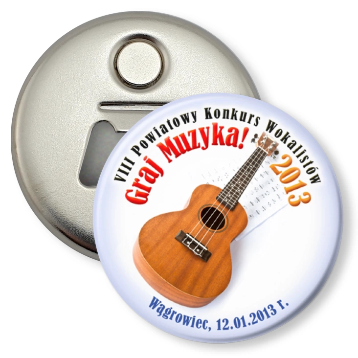 przypinka otwieracz-magnes Graj Muzyka! 2013