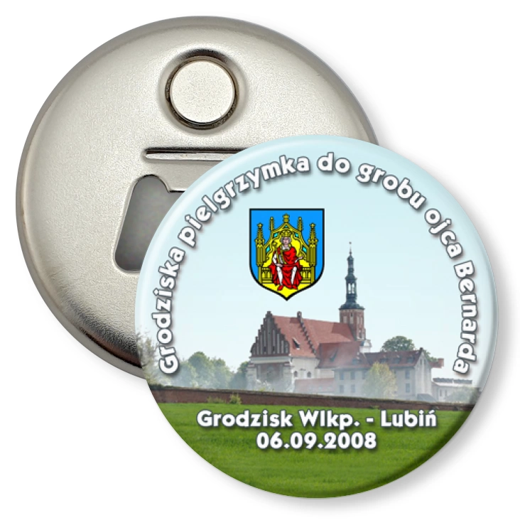 przypinka otwieracz-magnes Grodziska pielgrzymka do grobu ojca Bernarda