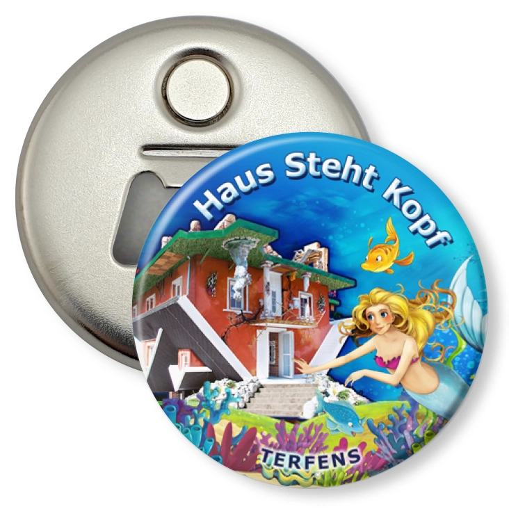 przypinka otwieracz-magnes Haus Steht Kopf