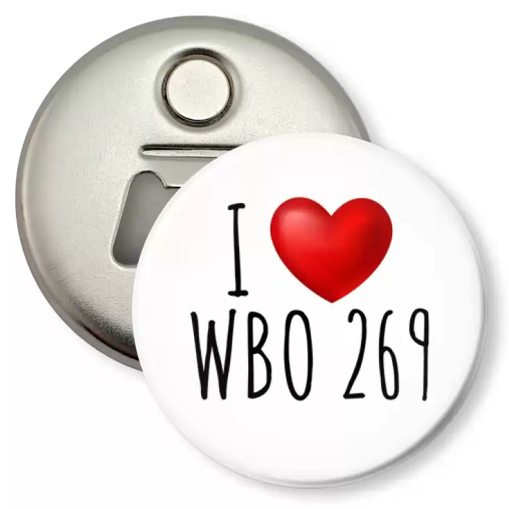 przypinka otwieracz-magnes I love WBO 269