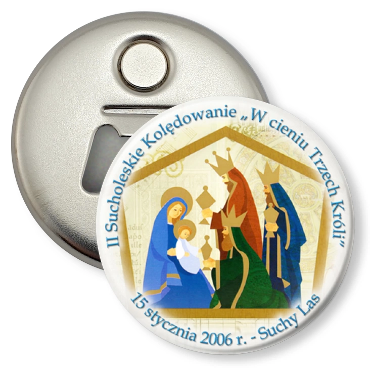 przypinka otwieracz-magnes II Sucholeskie Kolędowanie