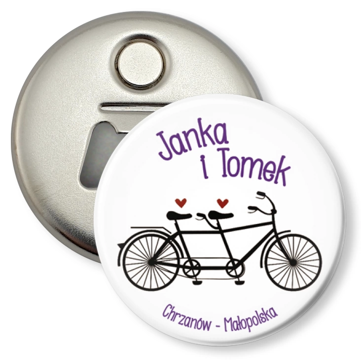 przypinka otwieracz-magnes Janka i Tomek