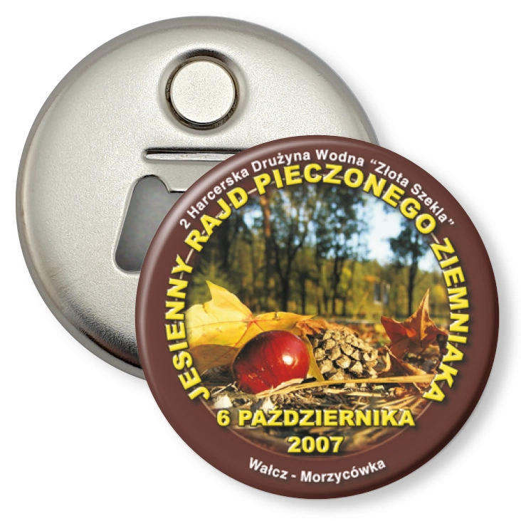 przypinka otwieracz-magnes Jesienny Rajd - Wałcz