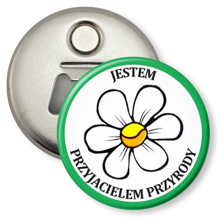 przypinka otwieracz-magnes Jestem Przyjacielem Przyrody