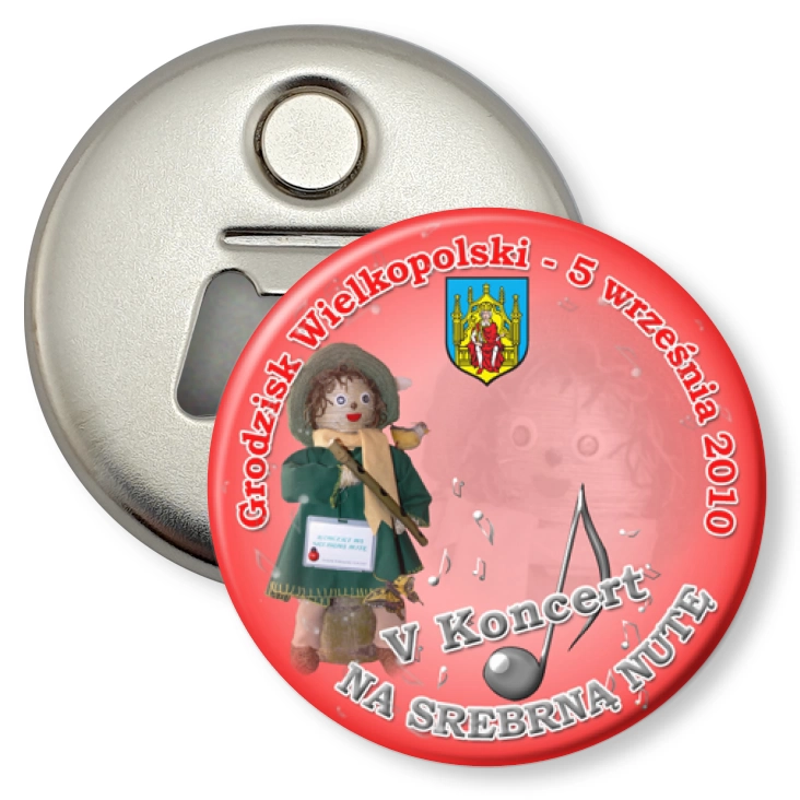 przypinka otwieracz-magnes Koncert Na Srebrną Nutę 2010