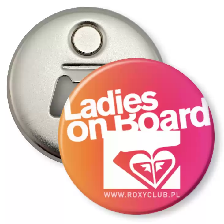 przypinka otwieracz-magnes Ladies On Board