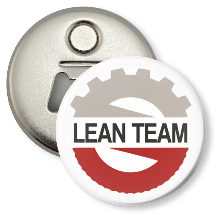 przypinka otwieracz-magnes Lean Team