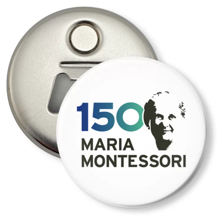 przypinka otwieracz-magnes Maria Montessori