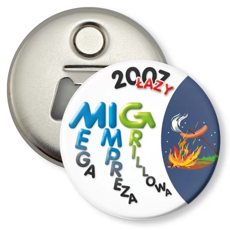 przypinka otwieracz-magnes MIG 2007 - Mega Impreza Grillowa